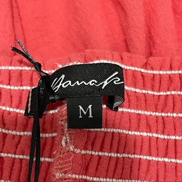 Yana K Mini Skirt Skort 100% Cotton Tiered Coral Size Medium NEW - Picture 7 of 10